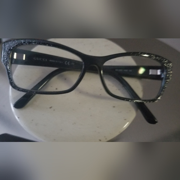 Gucci 3203 Vintage Eyeglasses black with glitter case (brown) Authentic - Picture 2 of 6